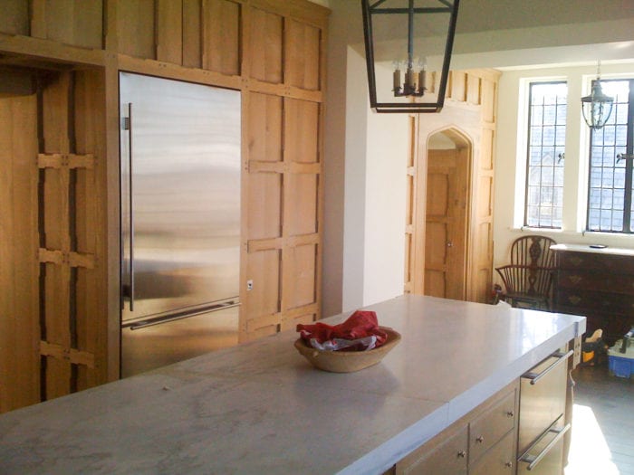 Classic Wood Kitchen with Wooden Cabinets right side view
