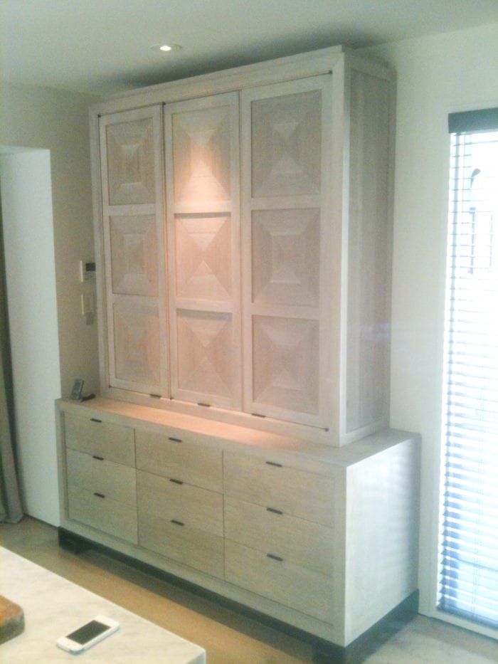 White Oak Entertainment Console with White Oak Cabinets