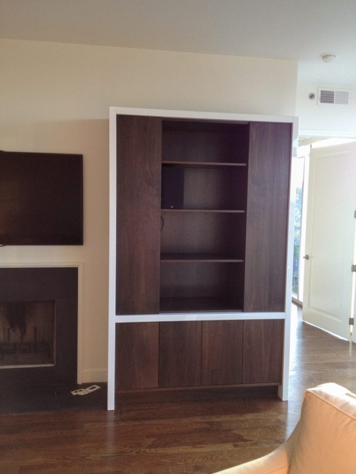 Walnut and White Credenza