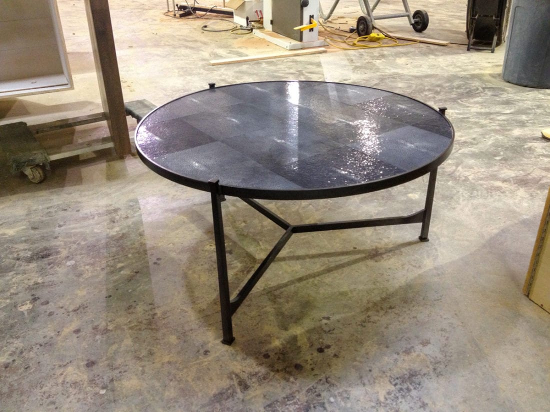 Patterned Glass Top circular table