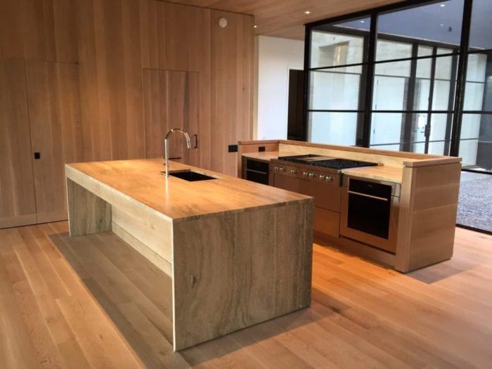 Modern Wooden Paneled Kitchen full side view