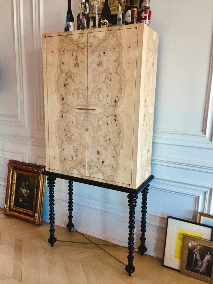 Wood Grain Credenza with Spherical Legs