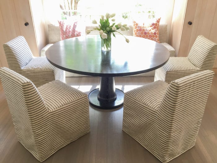Black Wood dining table for 6 front view
