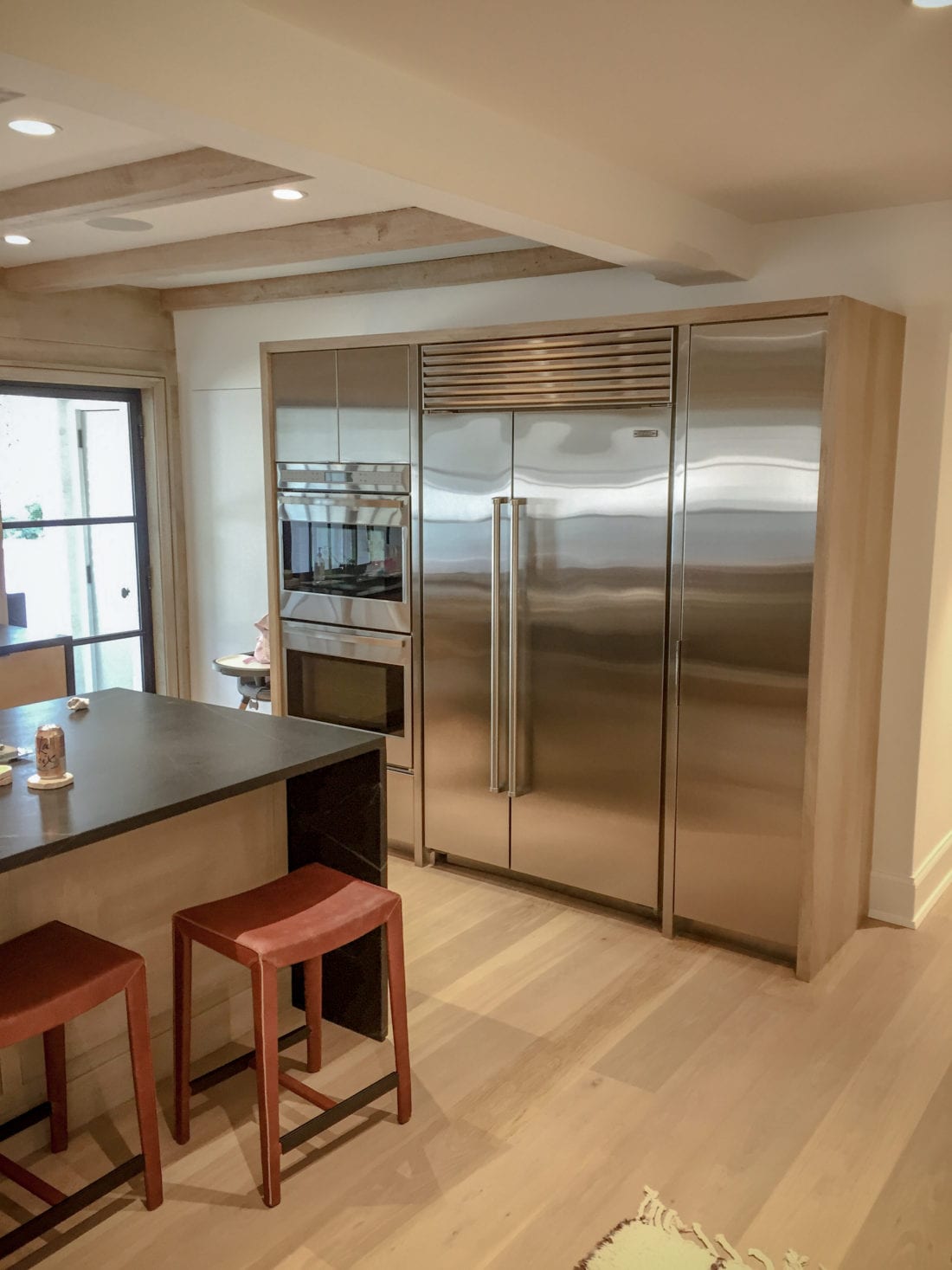 Stainless Steel Kitchen With Light Wood detailing
