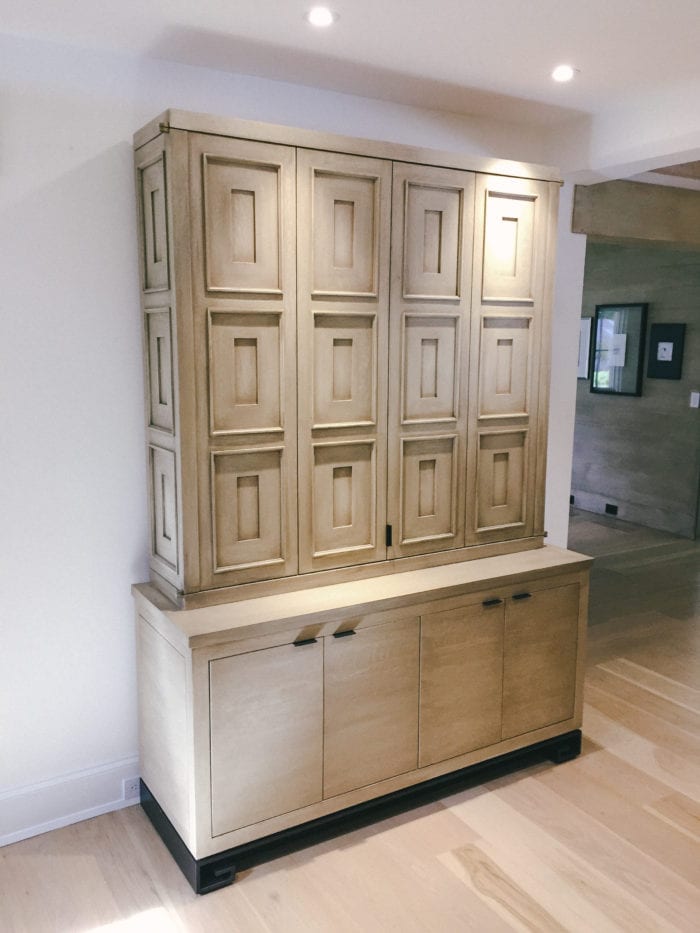 White Oak Entertainment Console with White Oak Cabinets