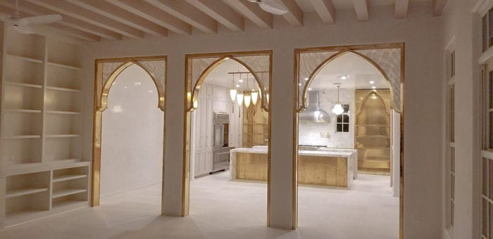 Oak and Brass Kitchen living room view
