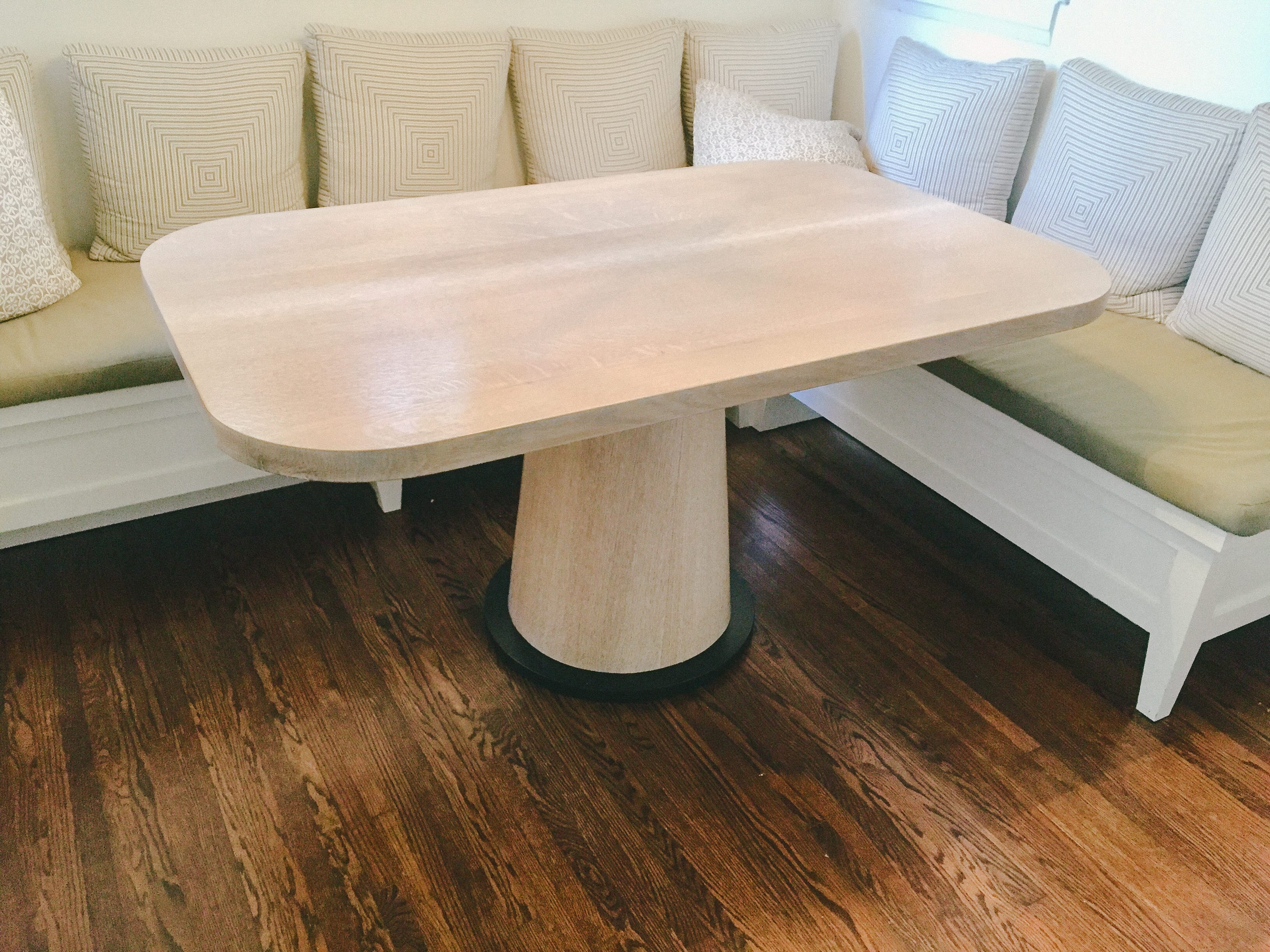 Wooden Dining Table on Black base