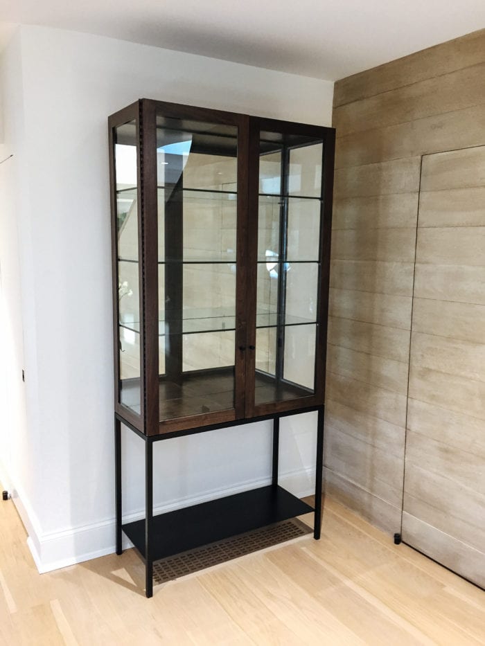 Walnut and steel kitchen hutch