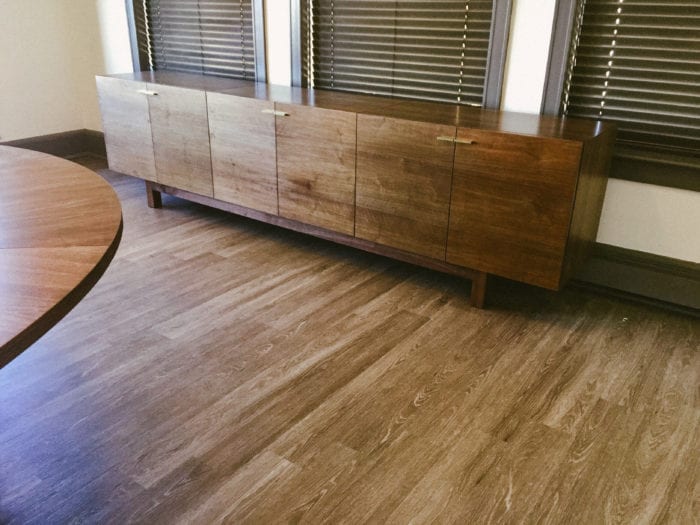 Walnut Credenza with Gold Handles