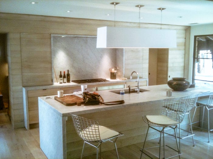 Modern White Oak Kitchen with Grayed Marble Countertops