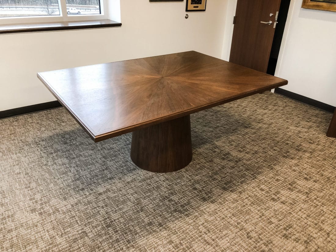 Sunburst walnut table