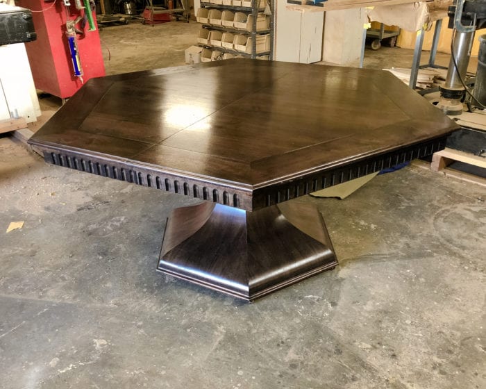 grayed walnut drop leaf dining table