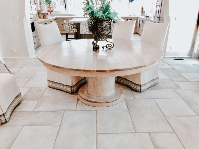 Rustic Oak Dining Table with dark wood detailing