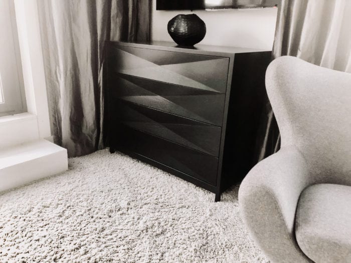 Textured Matte Black Credenza