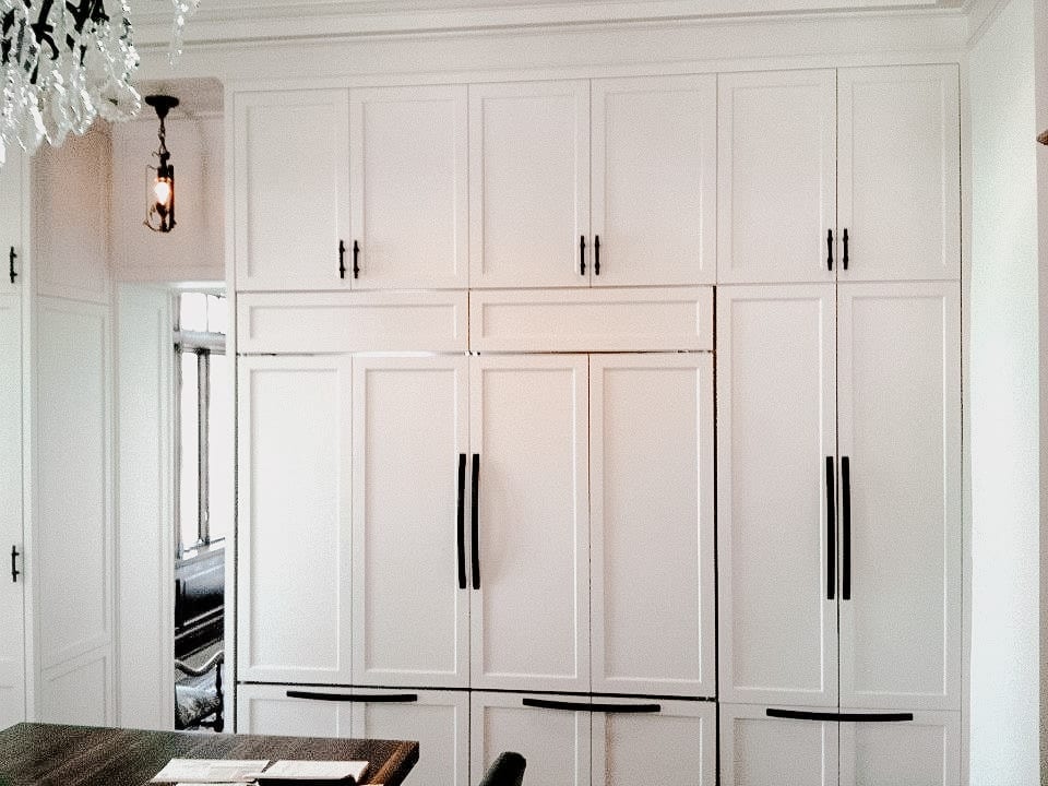 Traditional White Cabinets with Black Details