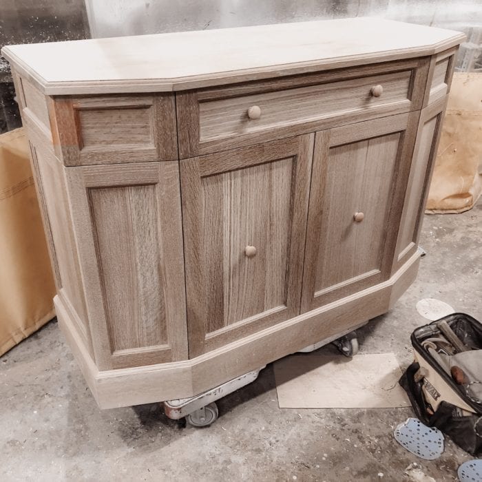 Quartersawn white oak television cabinet