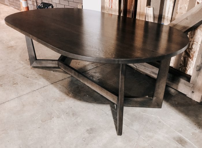 dark quartersawn white oak dining table