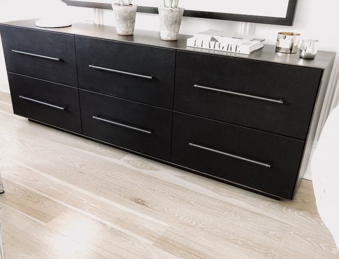 Black Storage Cabinets with Steel Handles