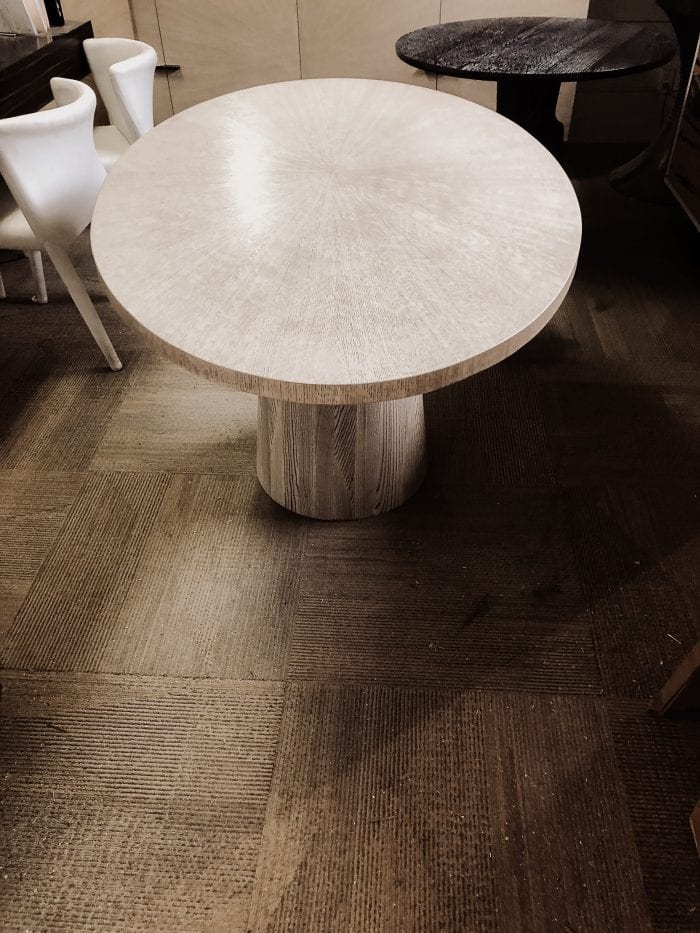 Rustic Oak circular breakfast table