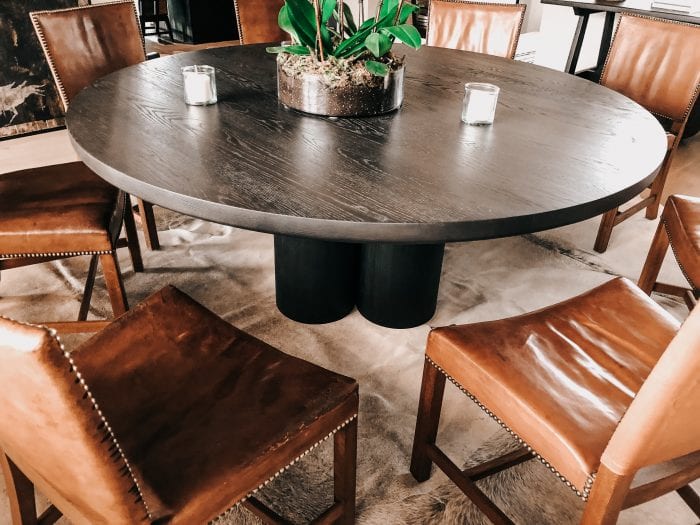 Dark Oak Dining Table with 8 chairs
