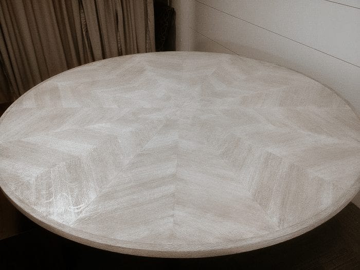 Patterned white oak table top