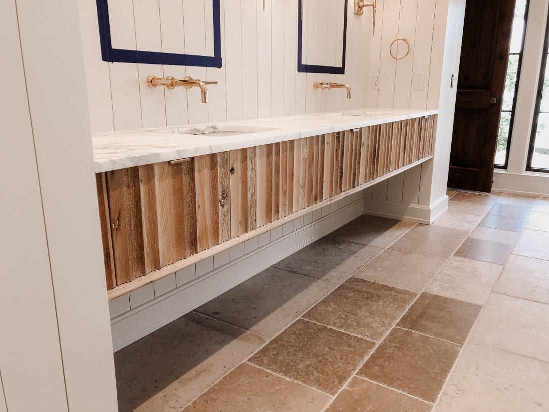 Fluted Floating Bathroom Sink