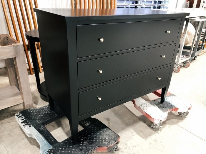 Classic Traditional Black Dresser with White Knobs