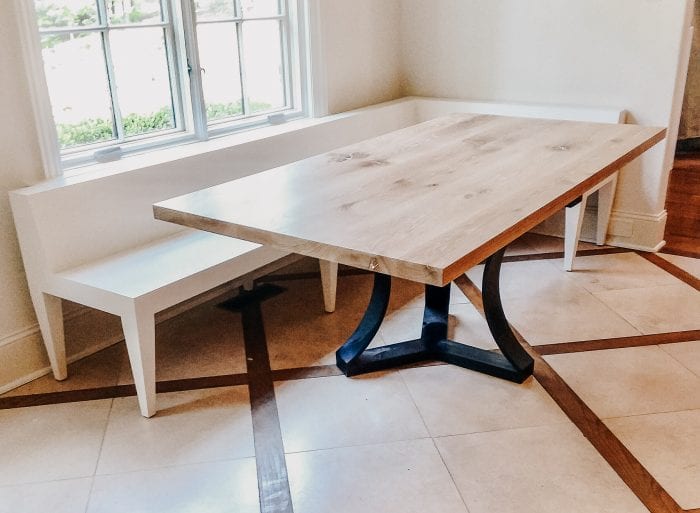 Oak and Steel nook Table