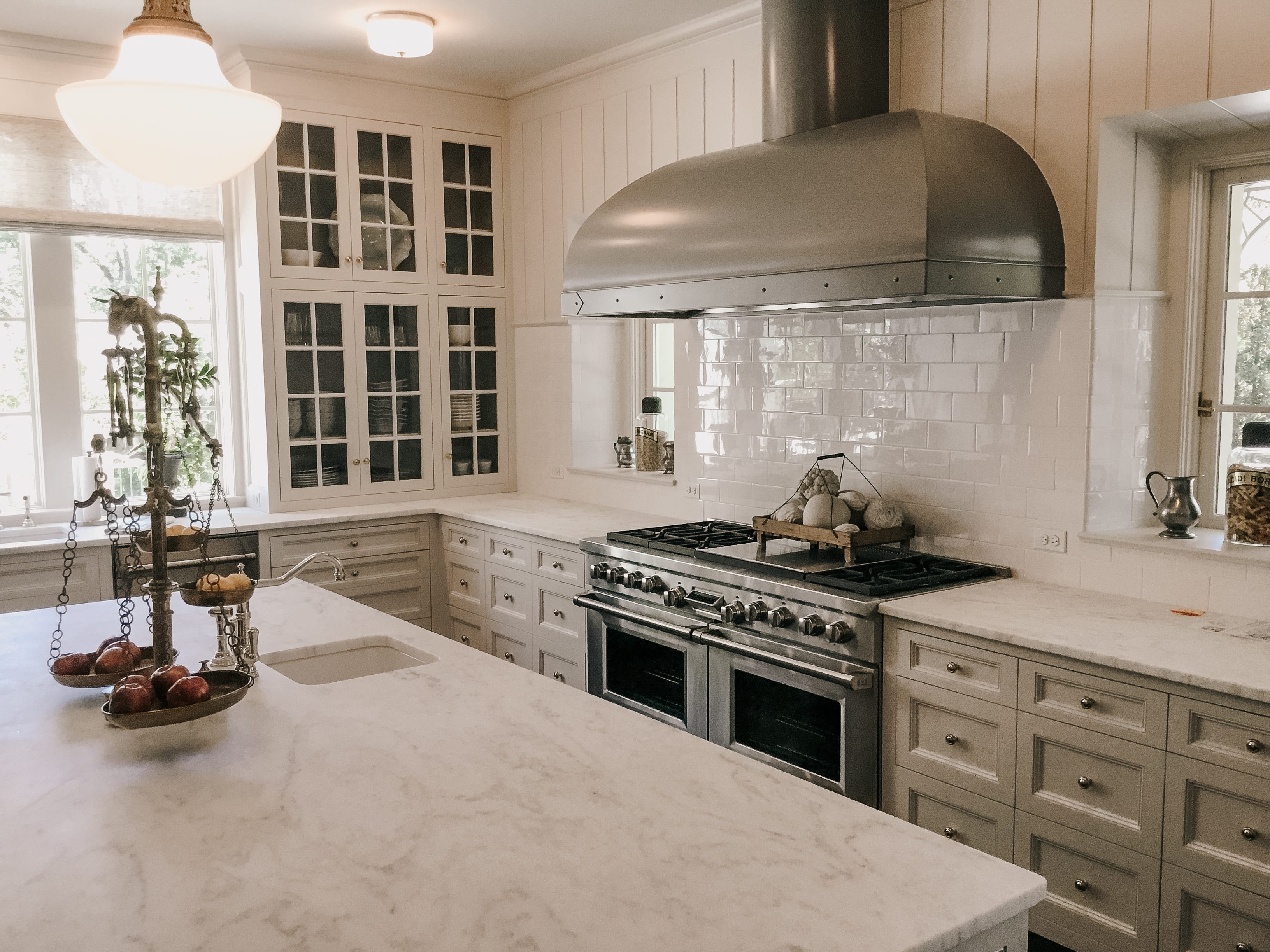 Classic White Kitchen with Stainless Steel Appliances