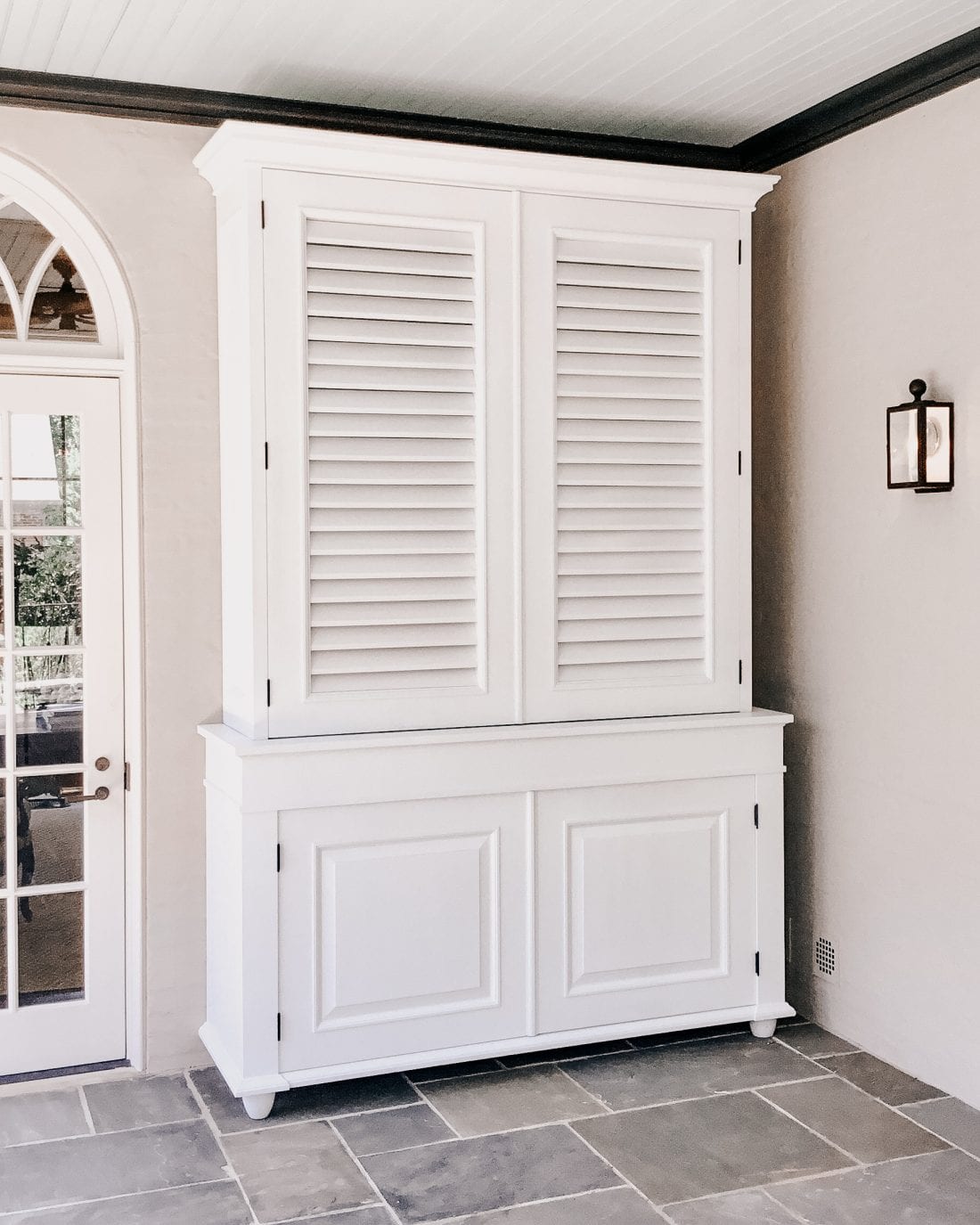 White Storage Cabinet with front panels