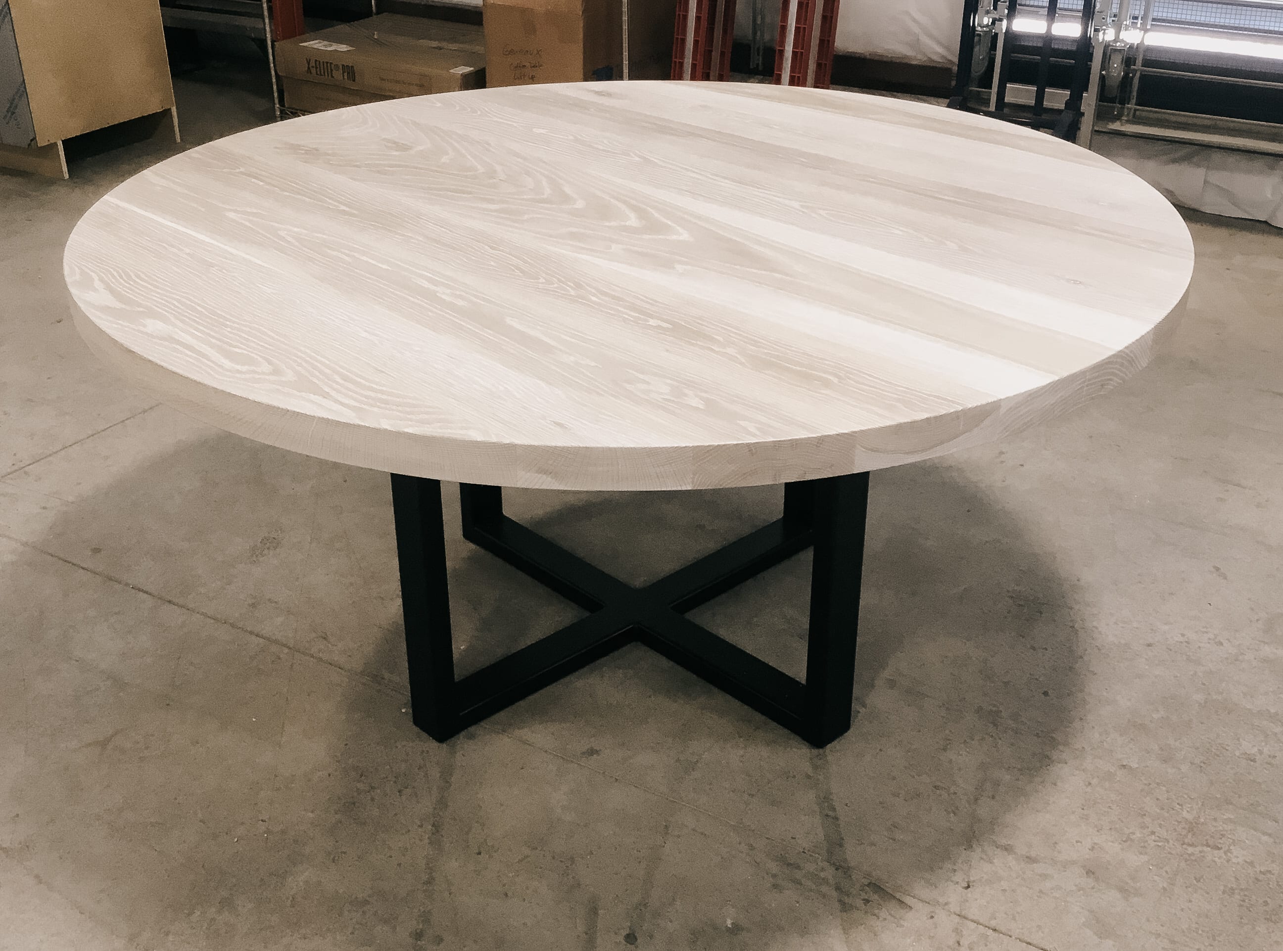 Steel and Oak Dining Table