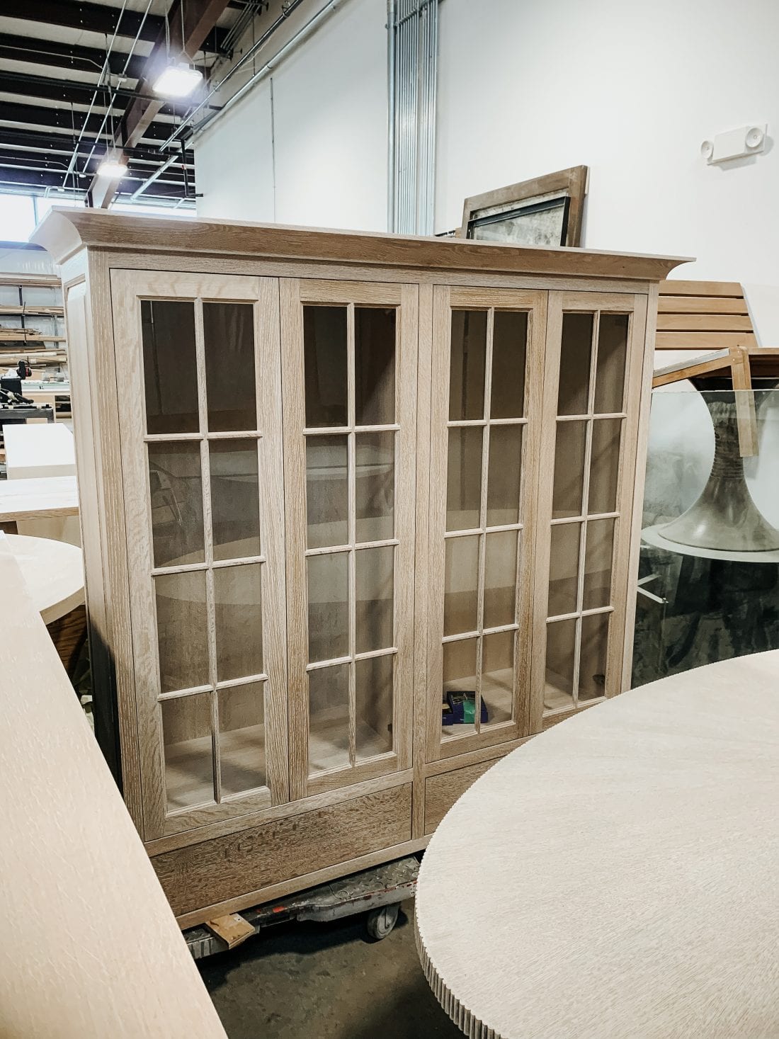 Oak and Glass Display Hutch