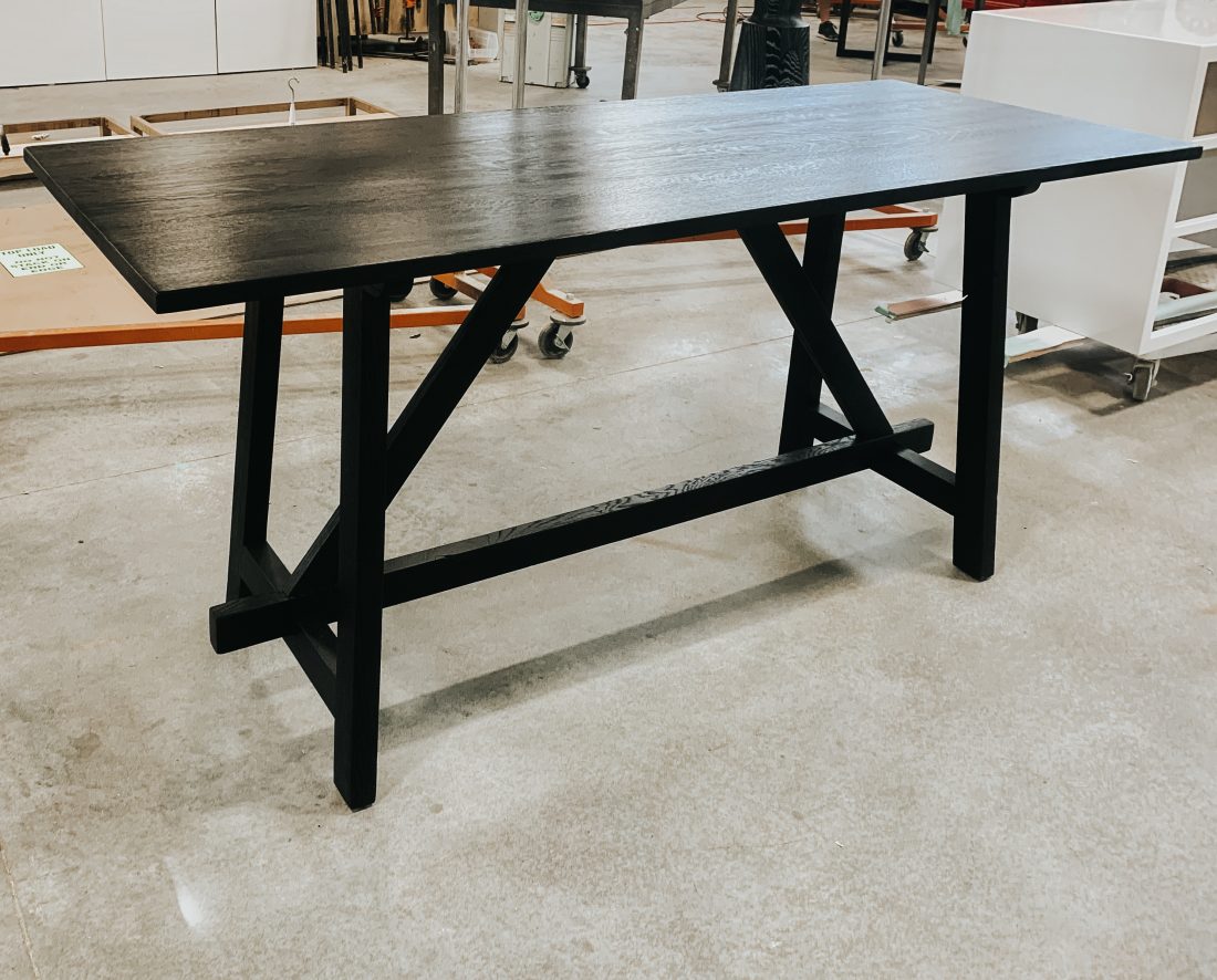 Traditional walnut entry table