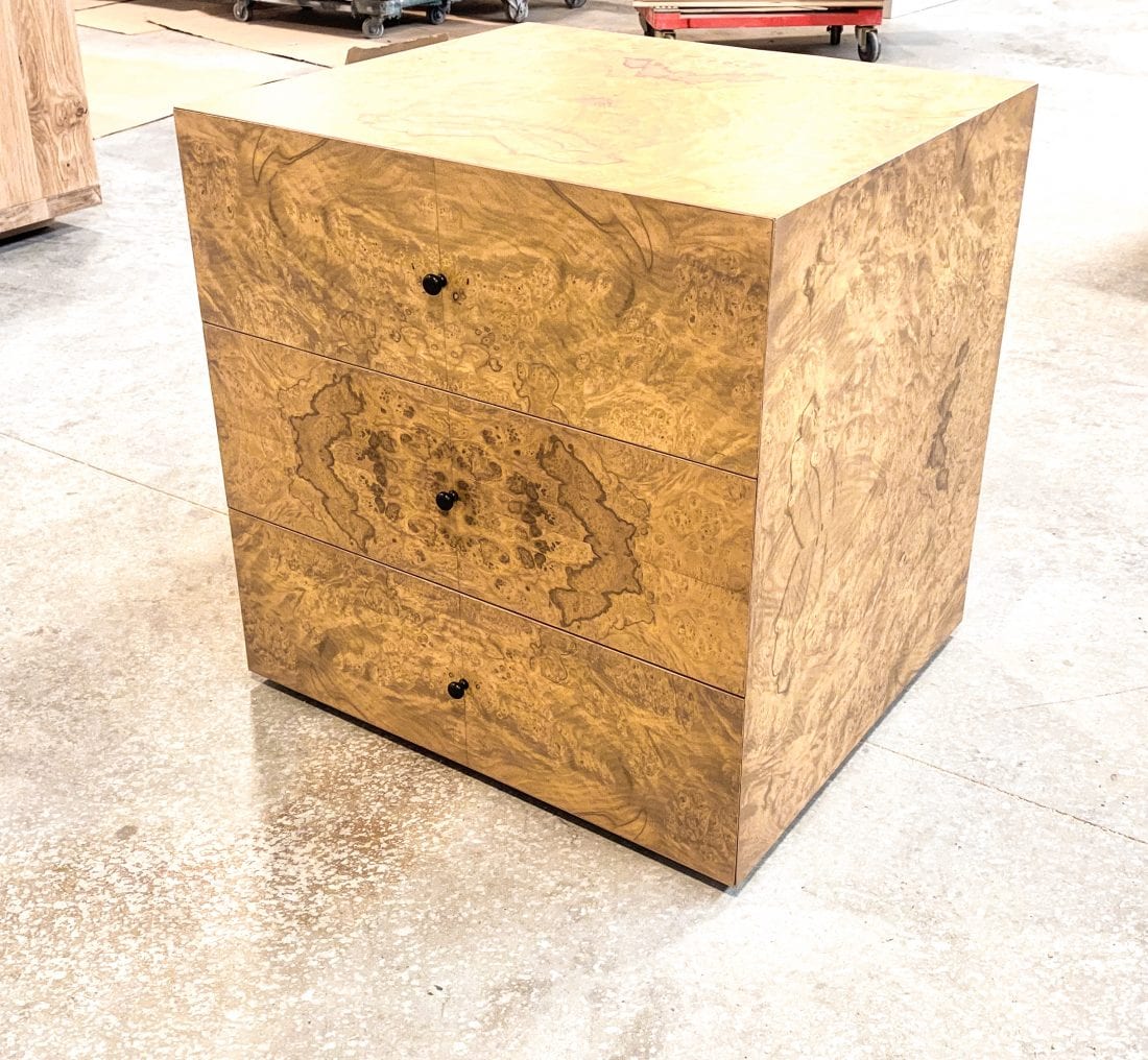 Olive ash burl side tables