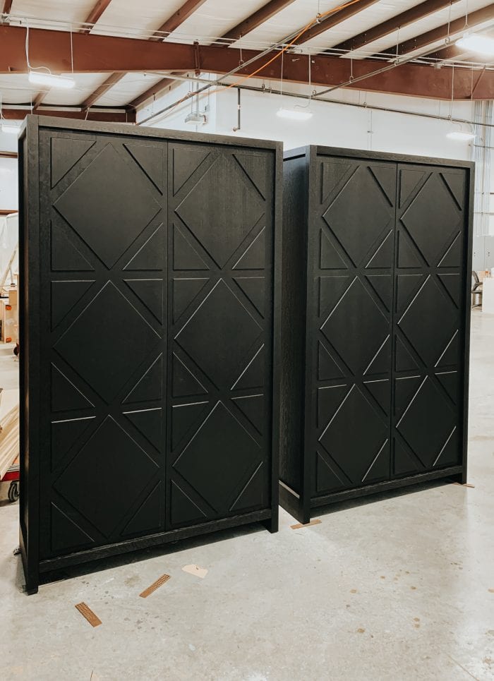 Credenza with Geometric Triangle Pattern