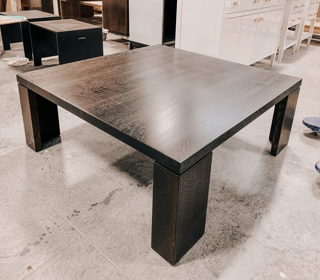 White Oak Coffee Table with Ebonized Wood Grain