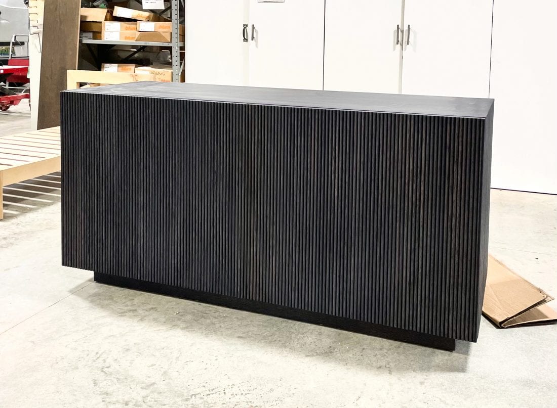 Smoke Gray Oak Reeded Cabinet