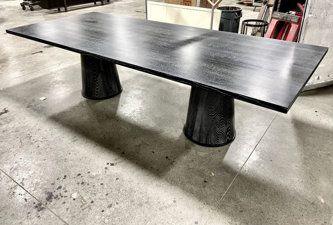 Ebonized Oak and Cerused Table