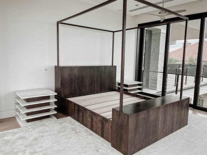 Walnut and Marble Master Bedroom Set