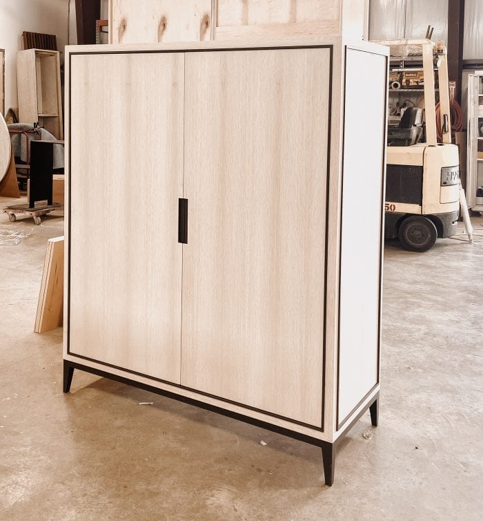 Ghost white oak and bronze tv cabinet