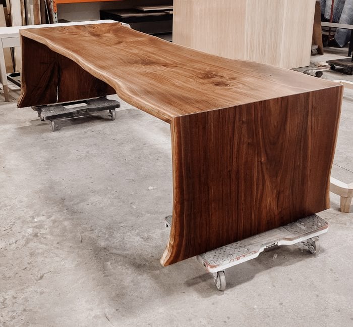 10’ x 4’ figured walnut dining table