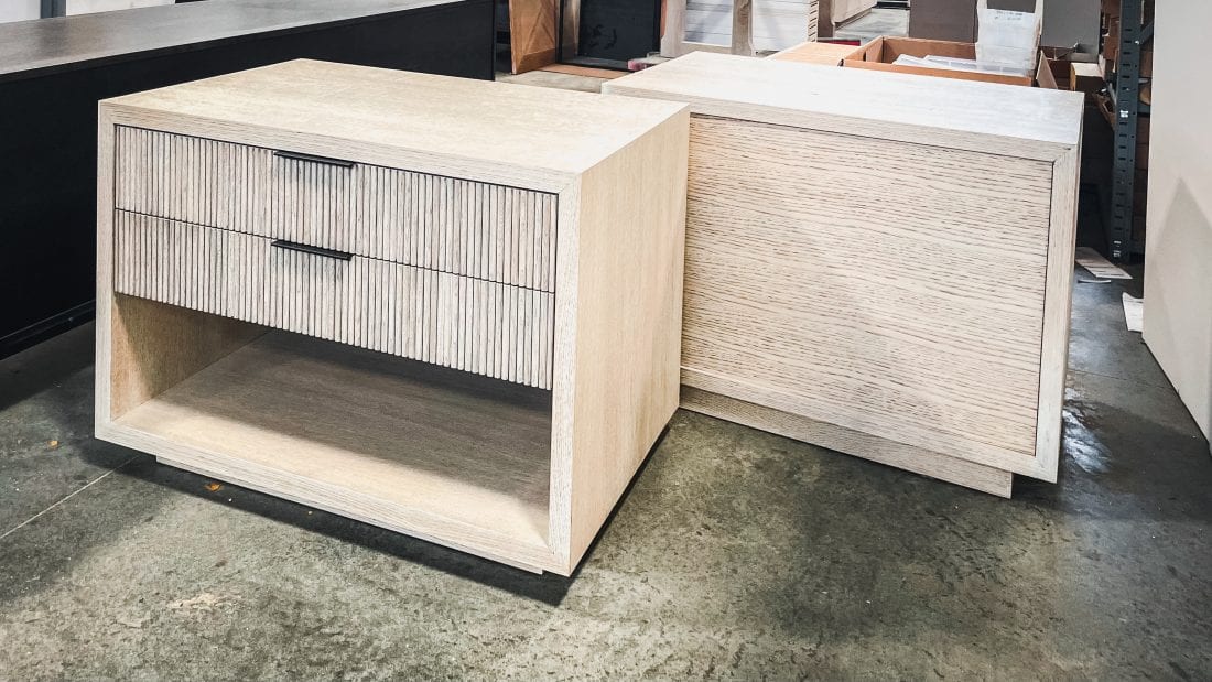 Matching Fluted Drawer Side Tables