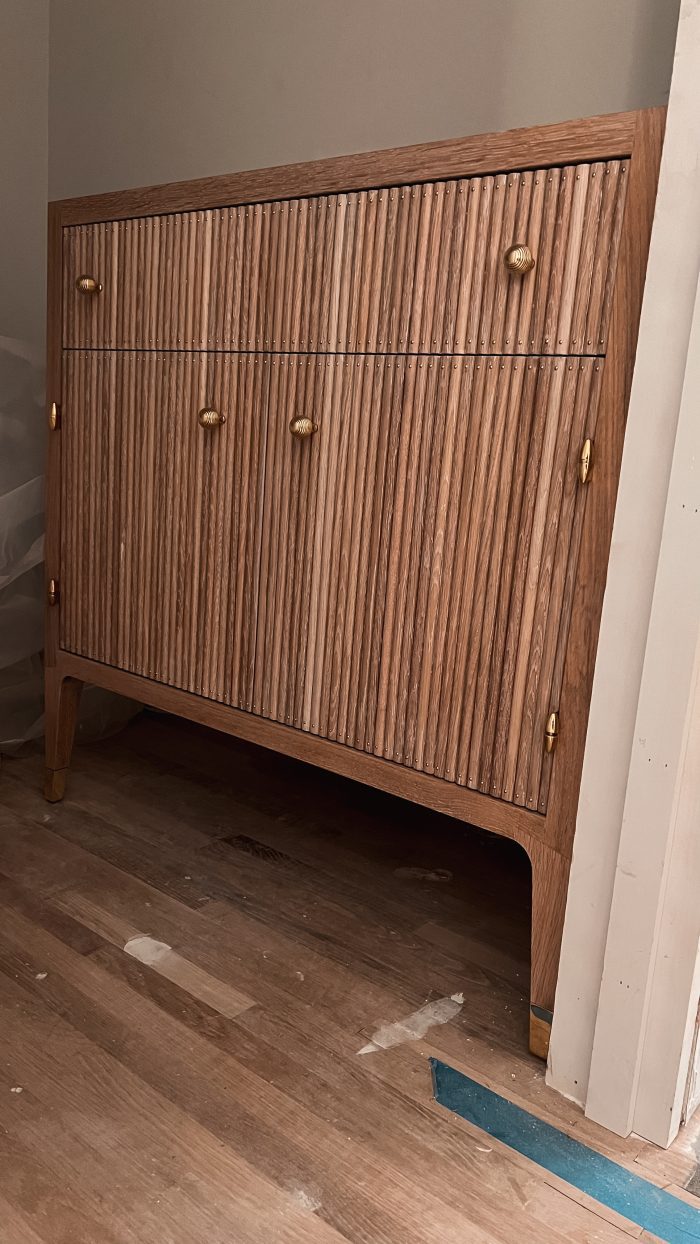 Reeded Bathroom Vanity Cabinet