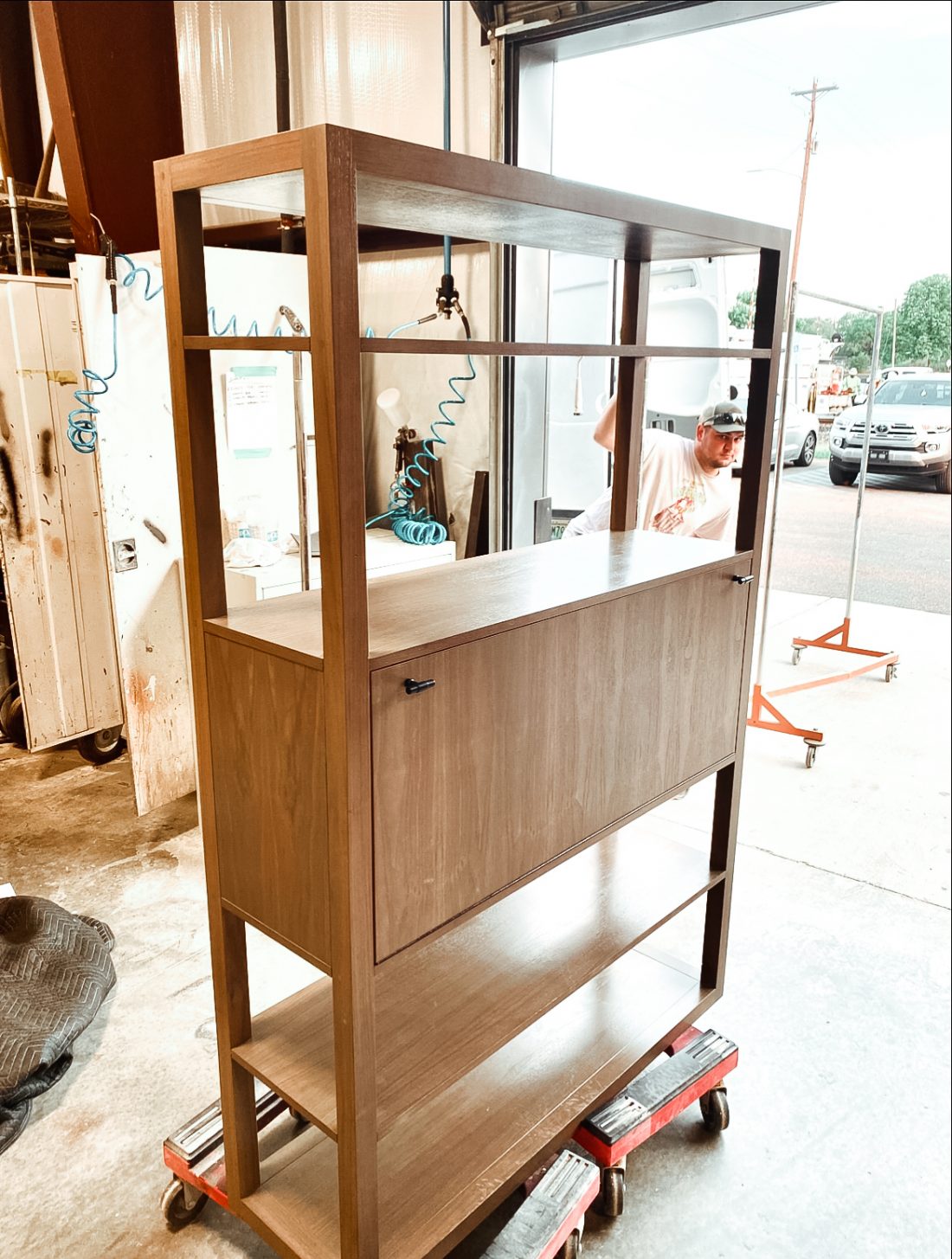 Retro Walnut Bar Cabinet