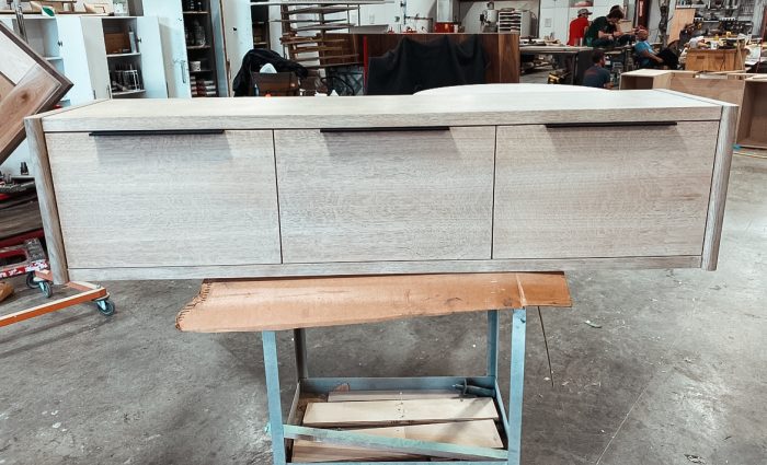 Greyed Oak Floating Credenza