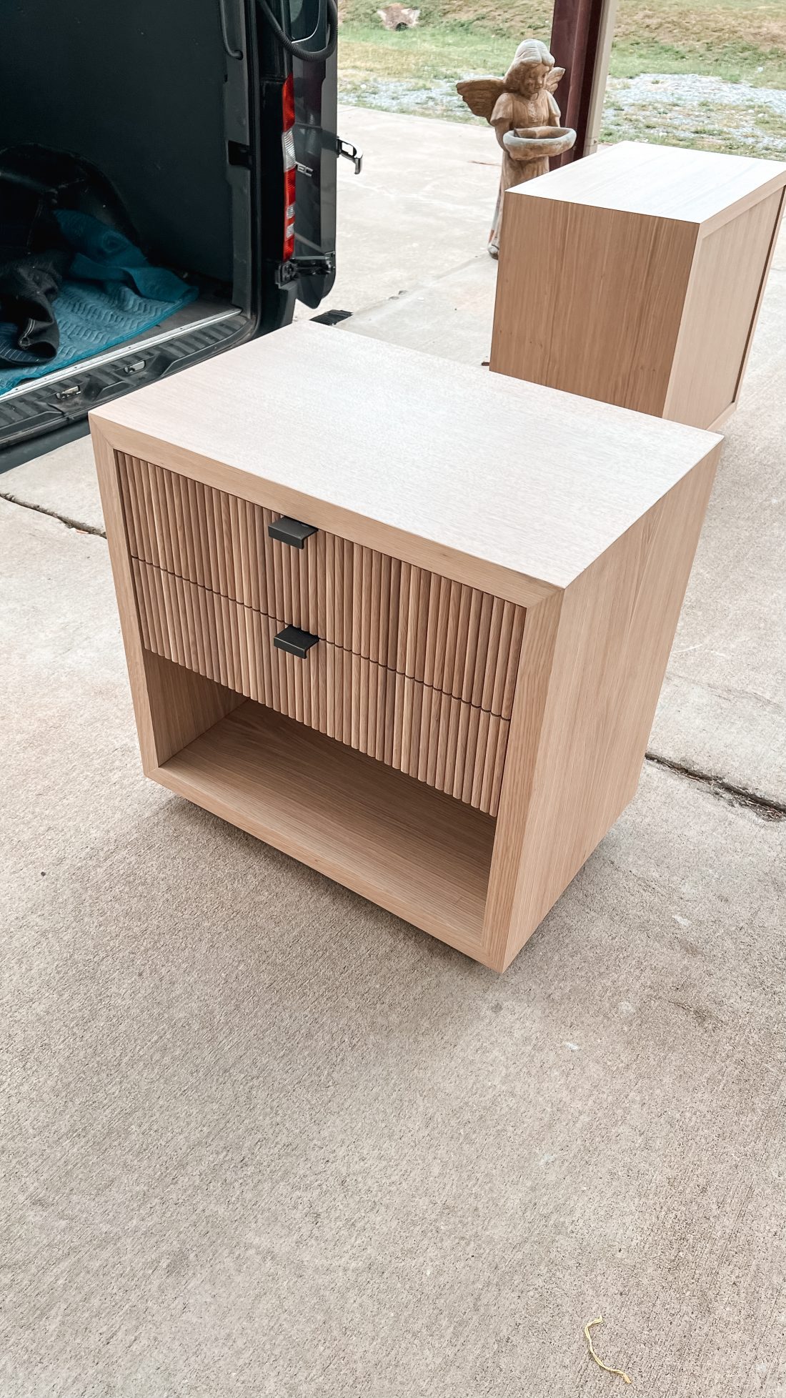 Reeded Oak Side Table