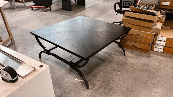 Oak Radiate Table with Iron Base