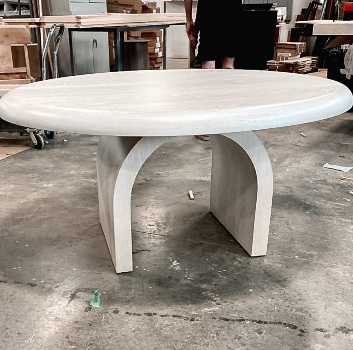 breakfast room table with a thick 3 inch solid oak top