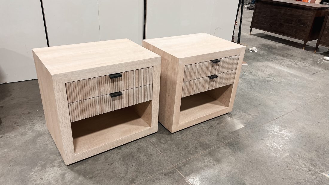 More reeded white oak bedside tables
