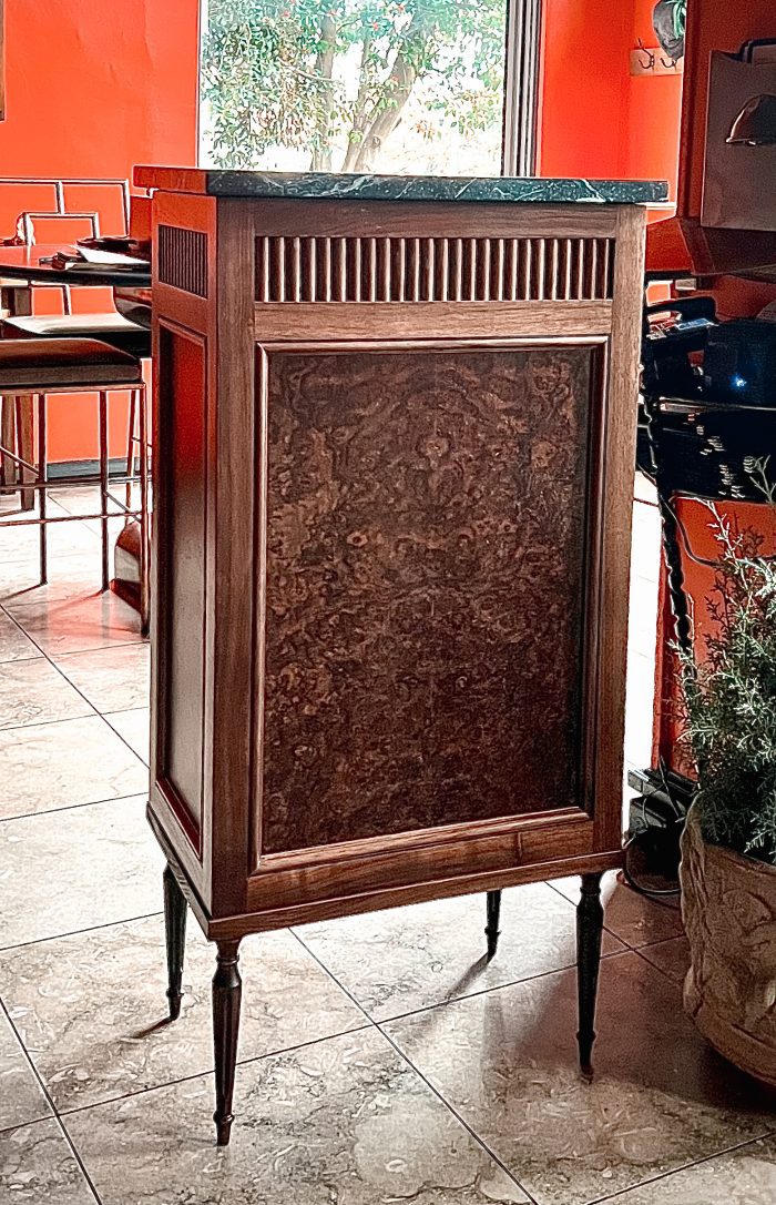 Walnut Burl Hostess Stand